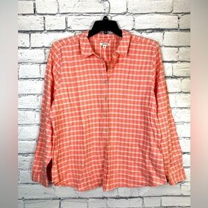 Goodthreads Pink Plaid Flannel Shirt size XXL